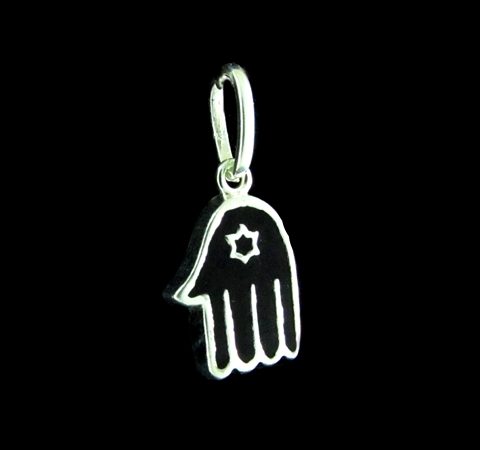 Pingente Mão Hamsa Preta