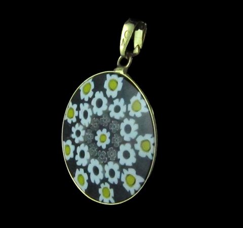 Pingente Murano e Prata Banhado a Ouro 18K