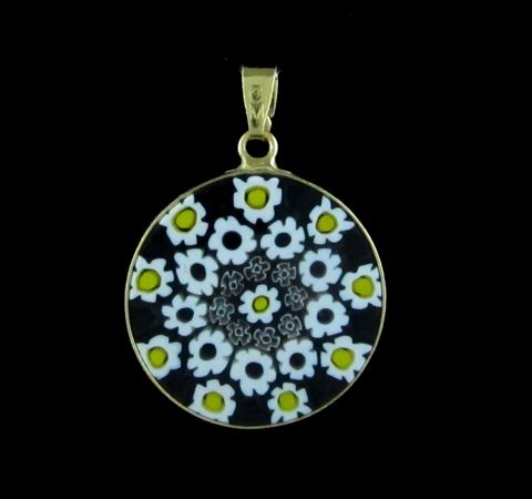 Pingente Murano e Prata Banhado a Ouro 18K