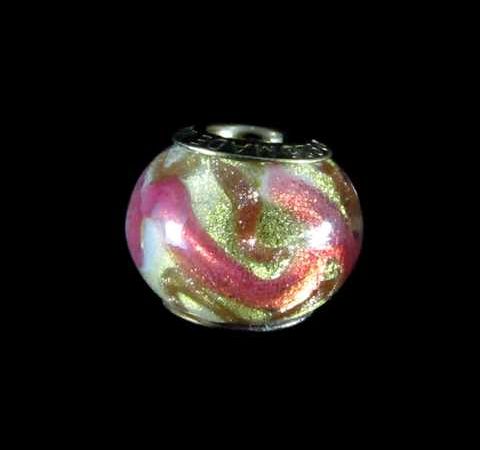 Pingente Esfera com Murano Banhado a Ouro 18K - Estilo Pandora