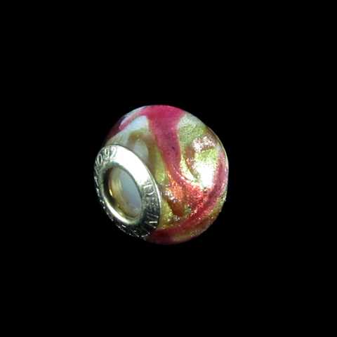 Pingente Esfera com Murano Banhado a Ouro 18K - Estilo Pandora