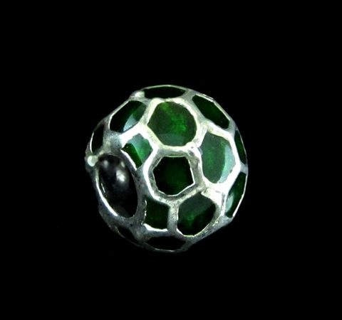 Pingente Esfera com Esmalte Verde - Estilo Pandora