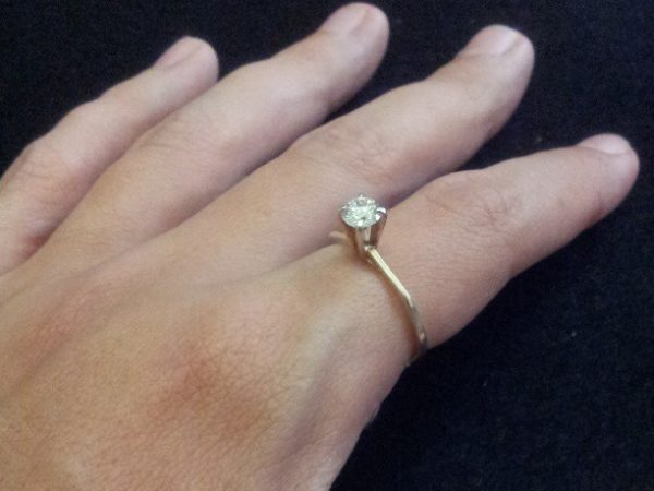 Solitário de Prata com Zircônia 5,0 mm