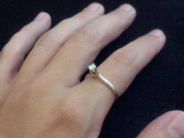 Solitário de Prata com Zircônia 3,5 mm