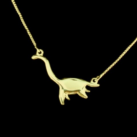 Pingente Dinossauro em Prata com Gargantilha Pingente Dinossauro em Prata com Gargantilha