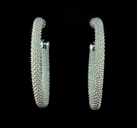 Brinco Pipoca Argola 4,0 cm em Prata