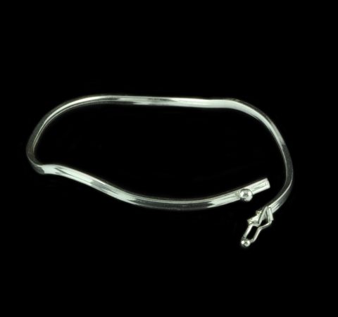 Bracelete Ondulado em Prata  2,5 mm
