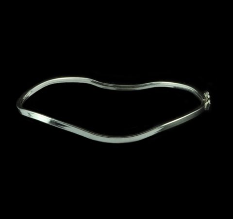 Bracelete Ondulado em Prata  2,5 mm