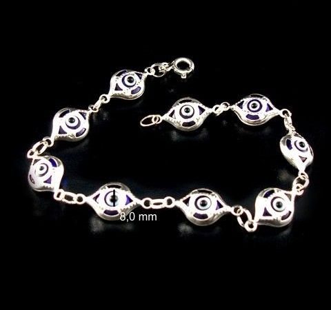 Pulseira de Olho Grego Grande em Prata