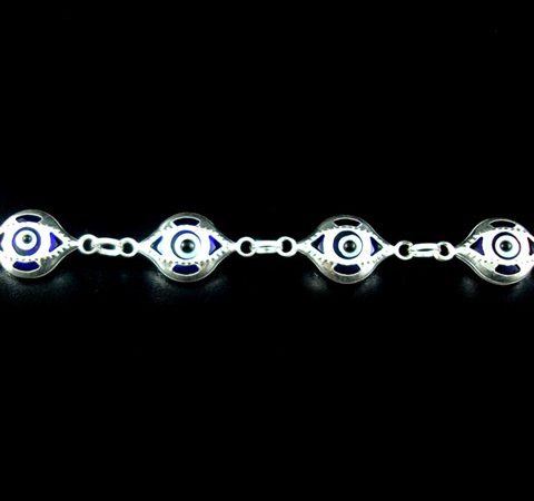 Pulseira de Olho Grego Grande em Prata