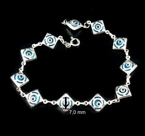 Pulseira de Olho Grego Médio em Prata