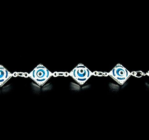 Pulseira de Olho Grego Médio em Prata