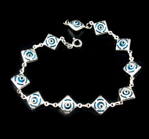 Pulseira de Olho Grego Médio em Prata