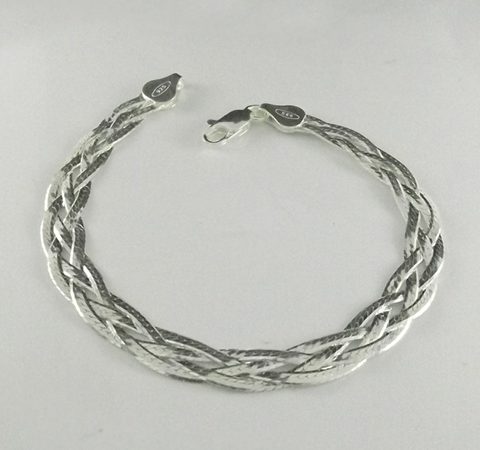 Pulseira de Prata Trançada 6,0 mm