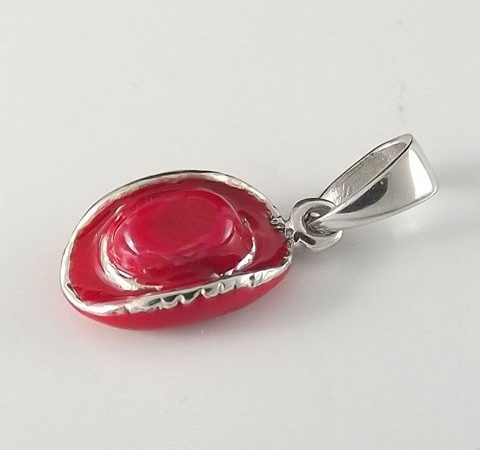 Pingente Chapéu Vermelho em Prata