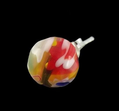 Brincos Pequenos Esféricos de Prata com Murano