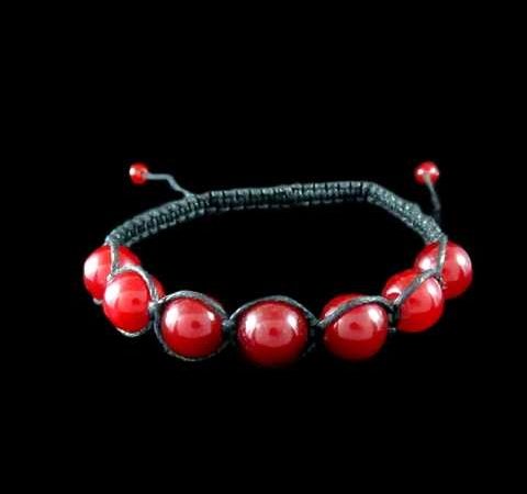 Pulseira Shambala Com Ágata Vermelha