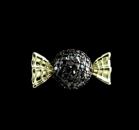 Pingente Bombom com Zircônias Banhada a Ouro 18K