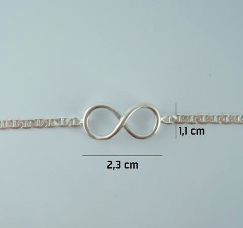 Infinito em Prata com Pulseira Elo 8 Mariner