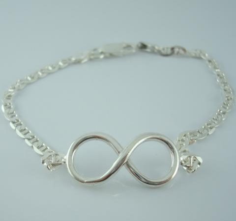 Infinito em Prata com Pulseira Elo 8 Mariner