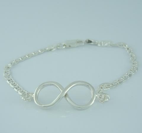 Infinito em Prata com Pulseira Elo 8 Mariner
