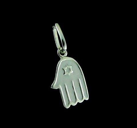 Pingente Mão Hamsa em Prata Branca