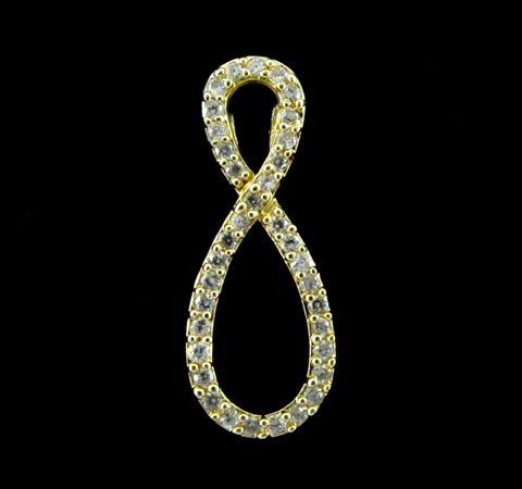 Pingente Infinito com Zircônias Banhado a Ouro 18K