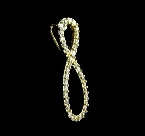 Pingente Infinito com Zircônias Banhado a Ouro 18K
