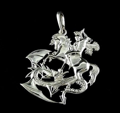 Pingente de São Jorge em Prata