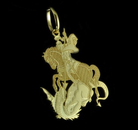Pingente São Jorge Banhado a Ouro 18K