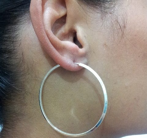 Brinco de Argola 5,0 cm em Prata