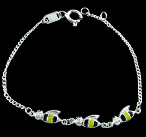 Pulseira Feminina Abelhas em Prata