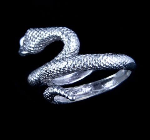 Anel Duplo Cobra em Prata com Zircônias