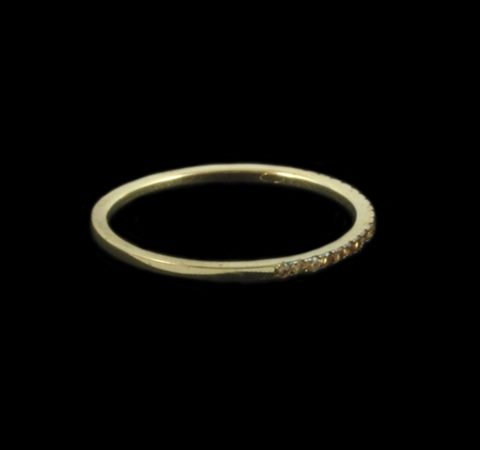 Meia Aliança em Prata Banhado a Ouro 18K