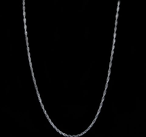 Corrente Singapura em Prata 45 cm 2,0 mm