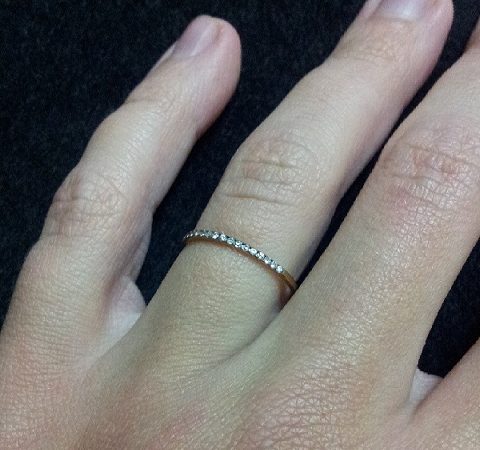 Meia Aliança em Prata Banhado a Ouro 18K