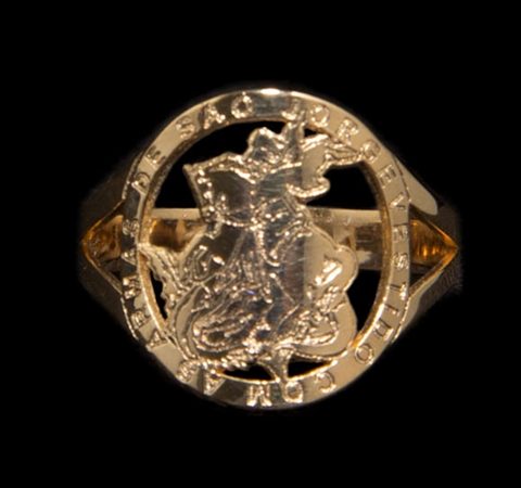 Anel São Jorge em Prata Banhado a Ouro 18K nº. 17
