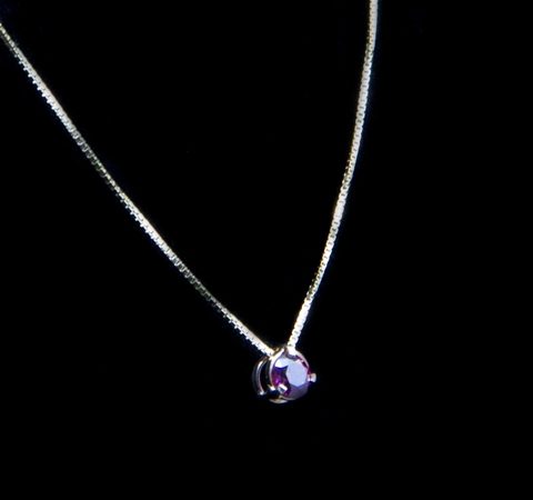 Pingente Ponto de Luz com Gargantilha Banhados a Ouro 18K