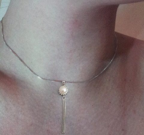 Pingente em Prata com Pérola Natural