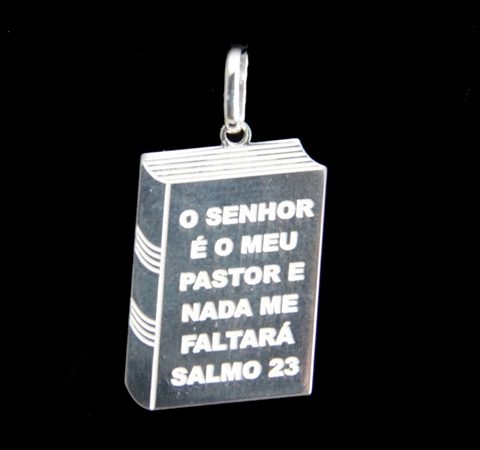 Pingente Salmo 23 em prata