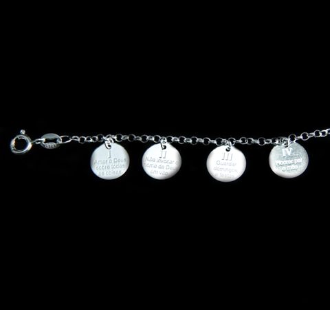 Pulseira de Prata Dez Mandamentos