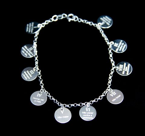 Pulseira de Prata Dez Mandamentos