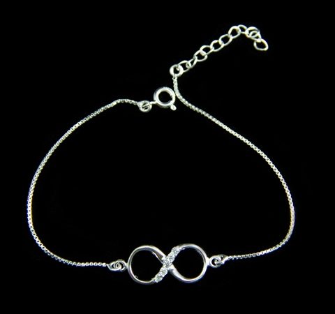 Pulseira de Prata Infinito com Zircônias