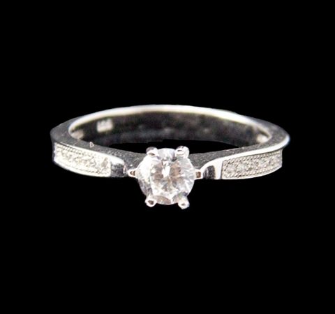 Anel Solitário Prata com Zircônia 5,0 mm