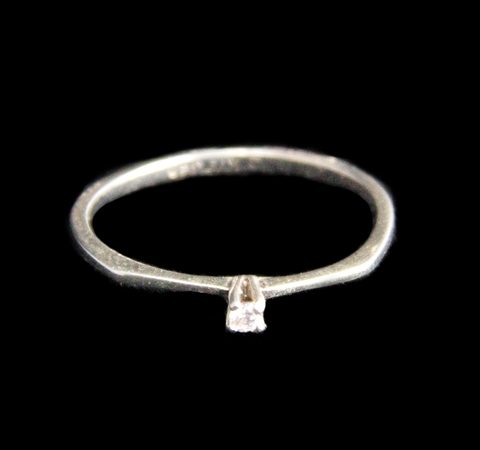 Anel Solitário Prata com Zircônia 2,0 mm