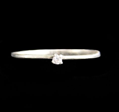 Anel Solitário Prata com Zircônia 2,0 mm