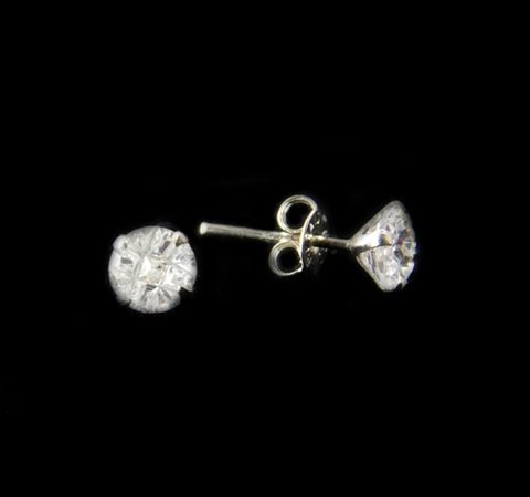 Brinco Ponto de Luz 6,0 mm em Prata com Zircônia