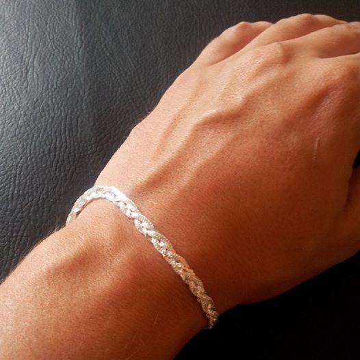 Pulseira de prata Trançada 4,0 mm