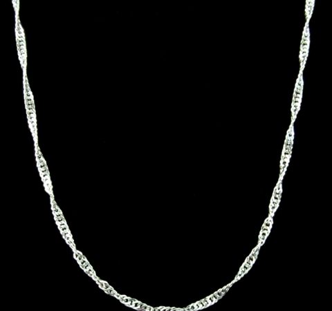 Corrente Singapura em Prata 60 cm 2,3 mm