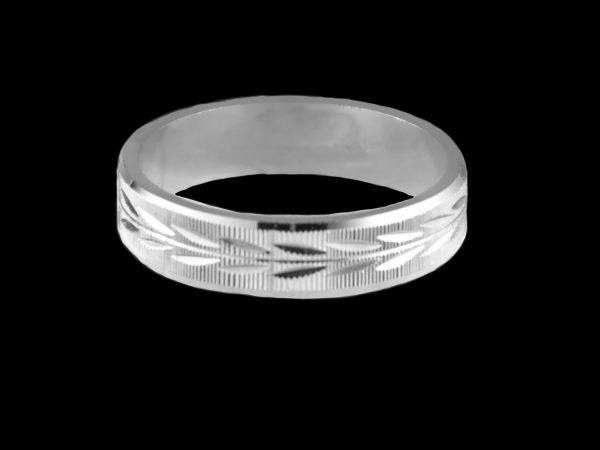 Alianças de Prata Detalhadas 5,0  mm
